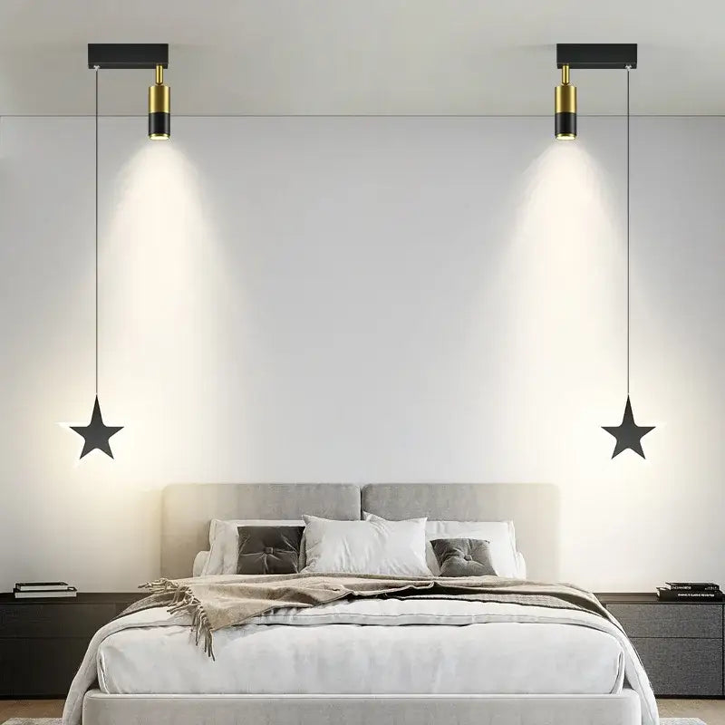 DecorBites™ Black Gold Hanging Pendant Lamp: Modern Luxury Bedroom & Living Room Lighting