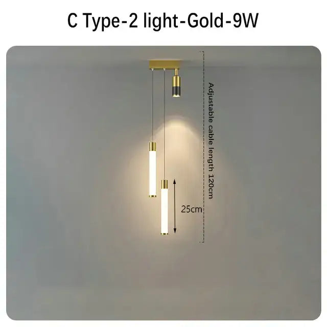 DecorBites™ Black Gold Hanging Pendant Lamp: Modern Luxury Bedroom & Living Room Lighting