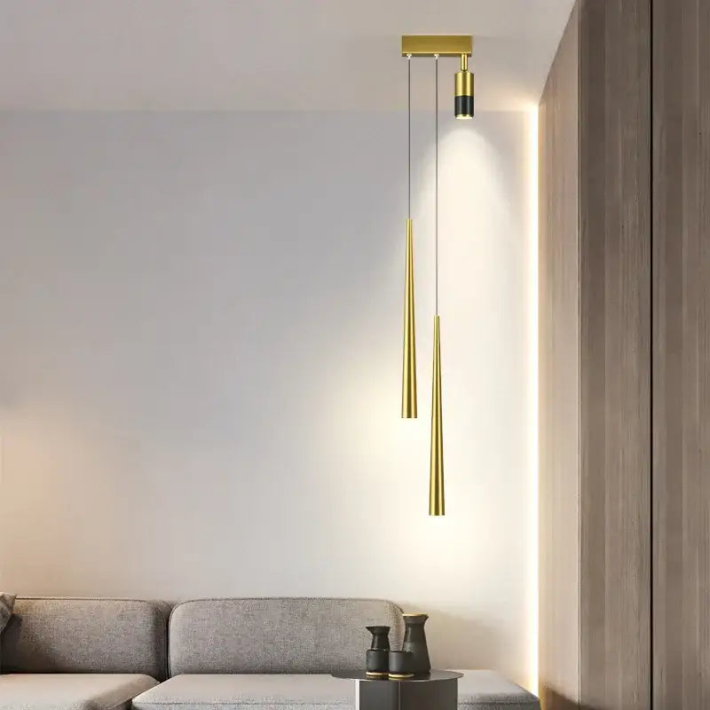 DecorBites™ Black Gold Hanging Pendant Lamp: Modern Luxury Bedroom & Living Room Lighting