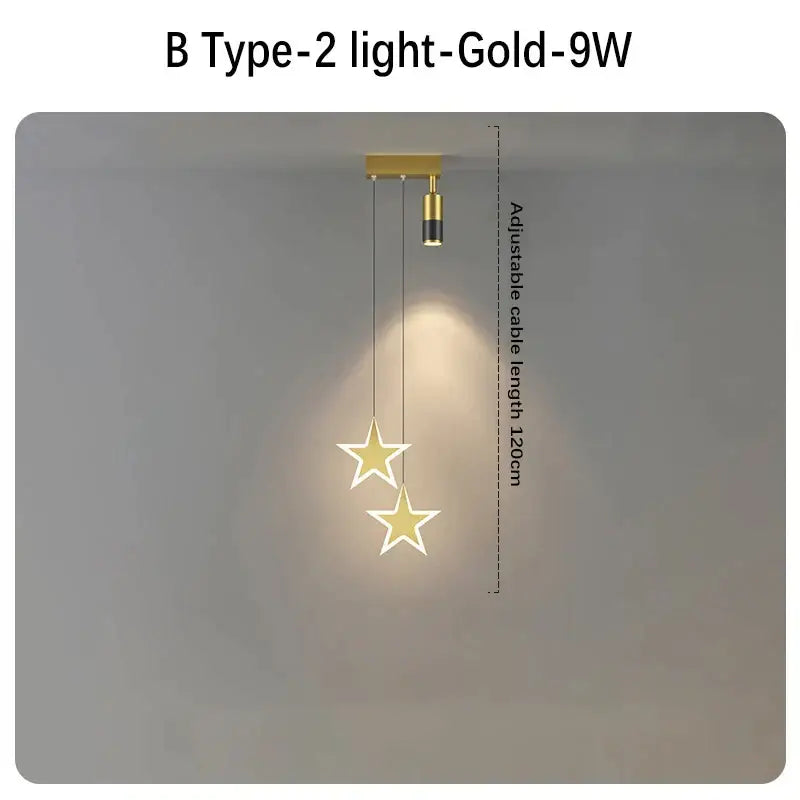 DecorBites™ Black Gold Hanging Pendant Lamp: Modern Luxury Bedroom & Living Room Lighting
