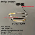 DecorBites™ Black Gold LED Ceiling Chandelier Crystal Decorative Pendant Lamp for Dining Room Bedroom