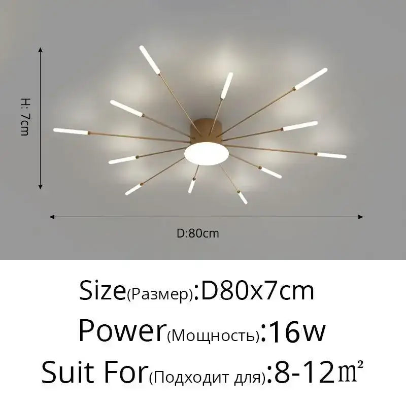 DecorBites™ Black Gold LED Chandelier: Modern Ceiling Pendant Lights for Home Living Room, Bedroom, Kitchen
