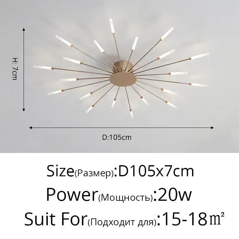 DecorBites™ Black Gold LED Chandelier: Modern Ceiling Pendant Lights for Home Living Room, Bedroom, Kitchen