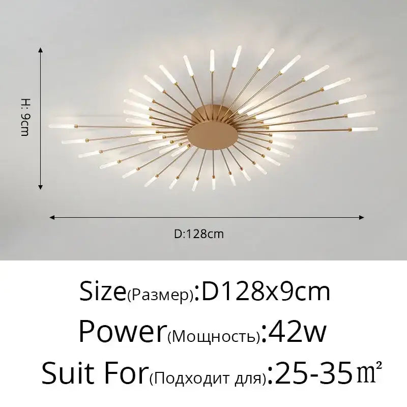 DecorBites™ Black Gold LED Chandelier: Modern Ceiling Pendant Lights for Home Living Room, Bedroom, Kitchen