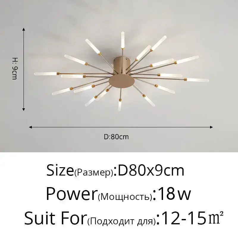 DecorBites™ Black Gold LED Chandelier: Modern Ceiling Pendant Lights for Home Living Room, Bedroom, Kitchen