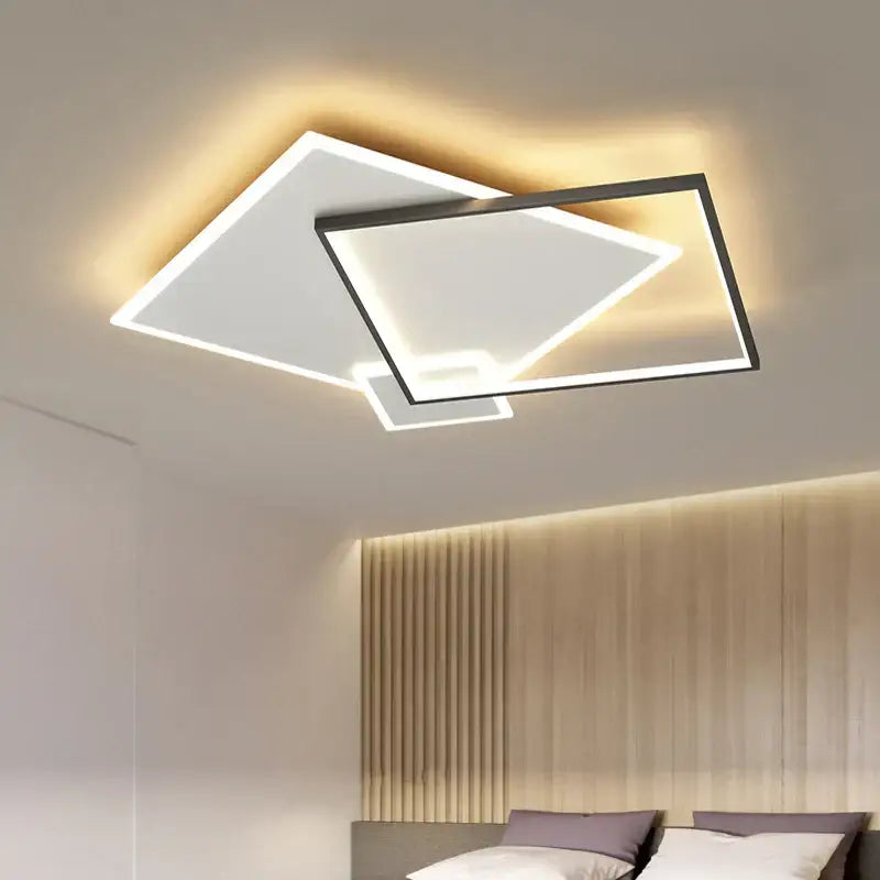 DecorBites™ Black Gold LED Chandelier: Modern Smart Lighting for Living Dining Bedroom & Children's