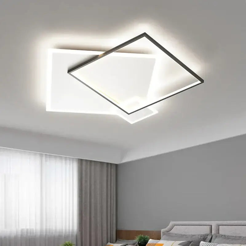 DecorBites™ Black Gold LED Chandelier: Modern Smart Lighting for Living Dining Bedroom & Children's