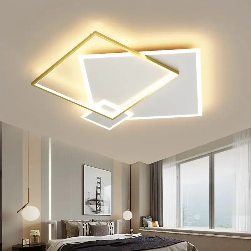 DecorBites™ Black Gold LED Chandelier: Modern Smart Lighting for Living Dining Bedroom & Children's