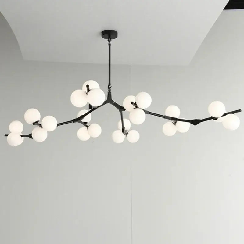 DecorBites™ Black Gold LED Glass Ball Chandelier for Living Room, Kitchen, Bedroom Décor