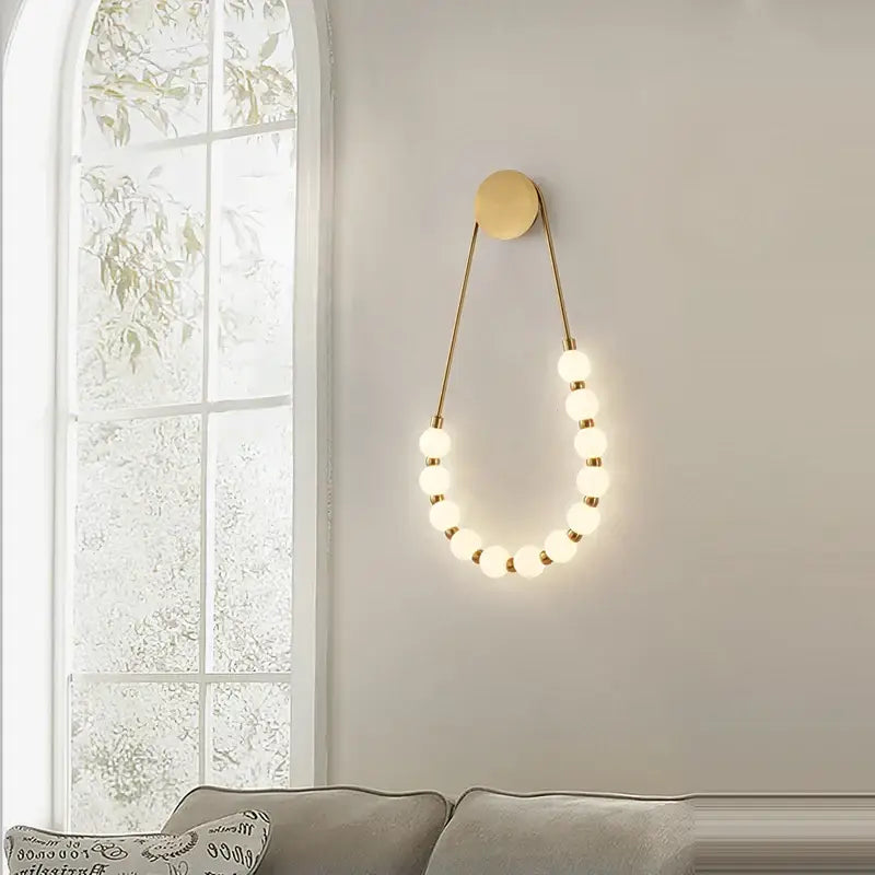 DecorBites™ Black Gold LED Her Necklace Wall Lamp Sconce for Bedroom & Corridor