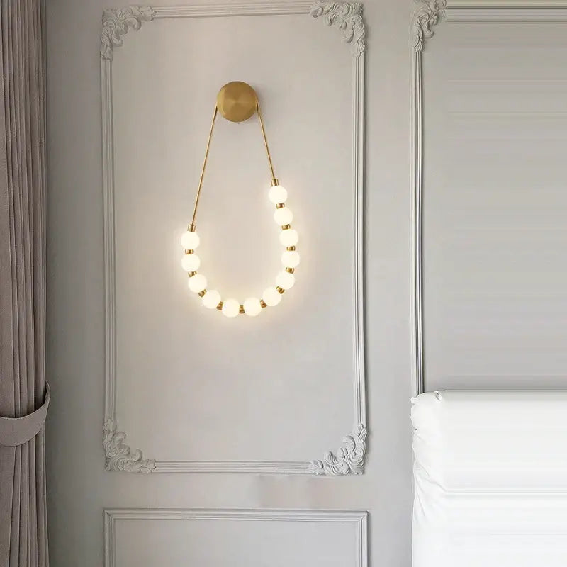 DecorBites™ Black Gold LED Her Necklace Wall Lamp Sconce for Bedroom & Corridor