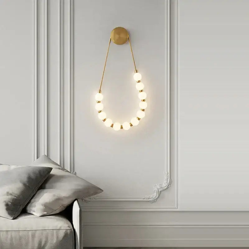 DecorBites™ Black Gold LED Her Necklace Wall Lamp Sconce for Bedroom & Corridor
