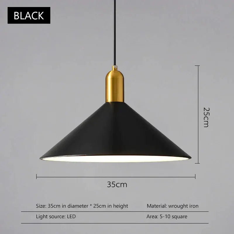 DecorBites™ Black Gold LED Pendant Lights for Home Restaurant Loft Bar Industrial Decor