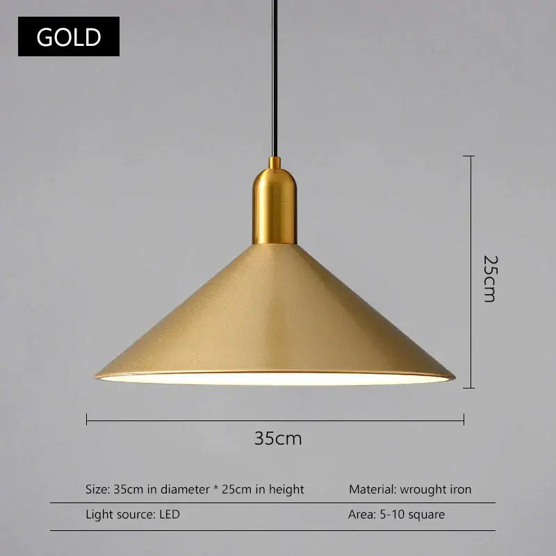 DecorBites™ Black Gold LED Pendant Lights for Home Restaurant Loft Bar Industrial Decor