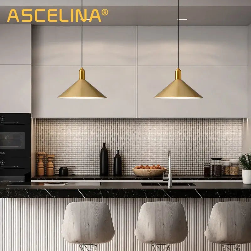 DecorBites™ Black Gold LED Pendant Lights for Home Restaurant Loft Bar Industrial Decor