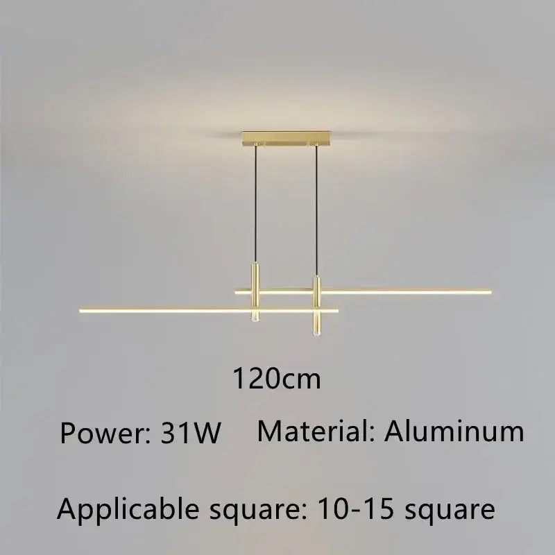 DecorBites™ Black Gold LED Pendant Lights for Modern Minimalist Dining Room Chandelier