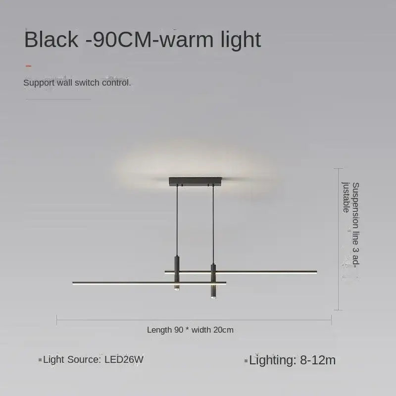 DecorBites™ Black Gold LED Pendant Lights for Modern Minimalist Dining Room Chandelier