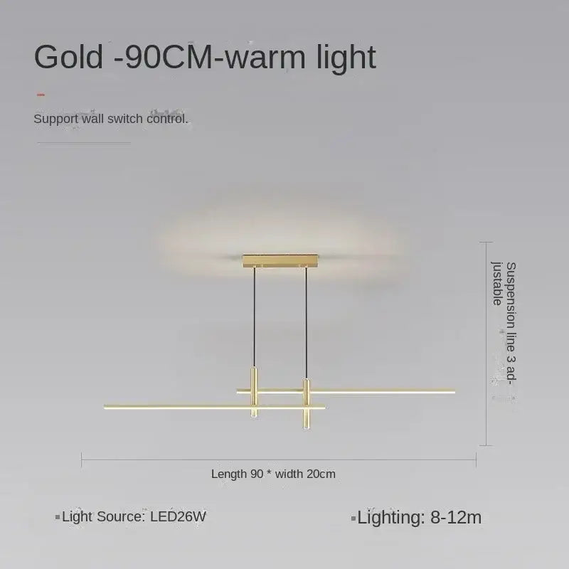 DecorBites™ Black Gold LED Pendant Lights for Modern Minimalist Dining Room Chandelier