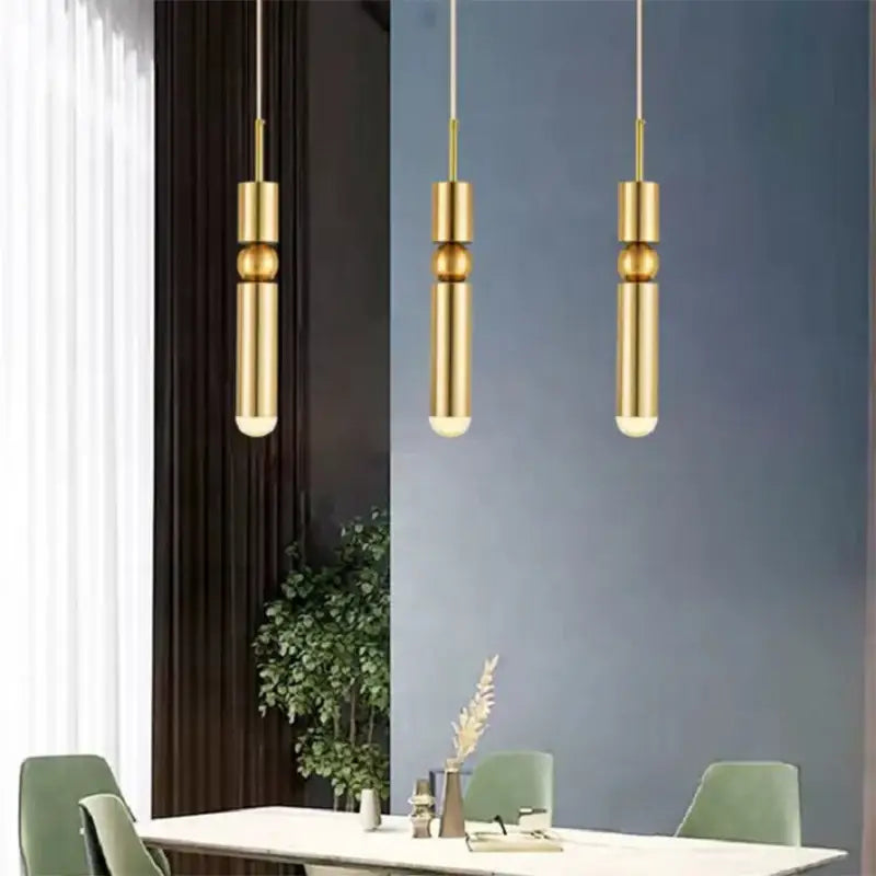ثريا أنبوب زجاجي LED باللونين الأسود والذهبي من DecorBites™ لديكور المنزل والمتاجر