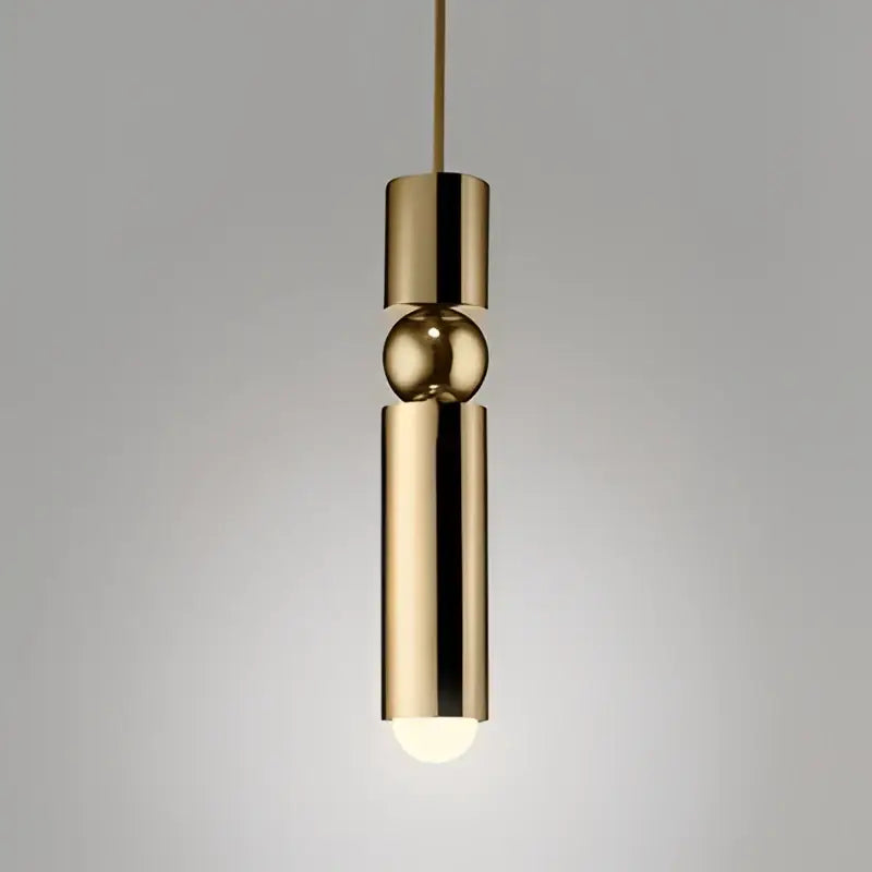 مصباح معلق أنبوب LED ذهبي وأسود DecorBites™ للمنزل والمتجر، ثريا زجاجية