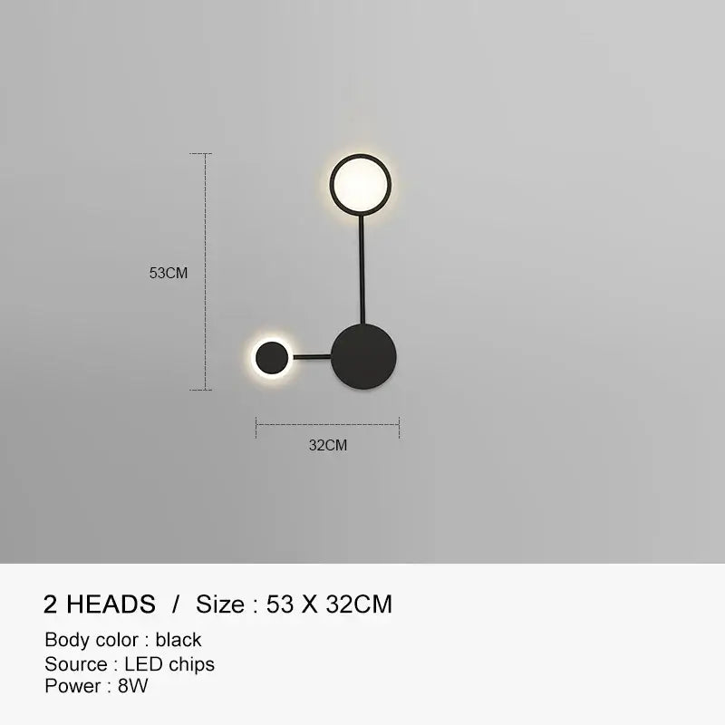 DecorBites™ Black Gold LED Wall Lamp for Indoor Bedroom Living Room Stairs Bar