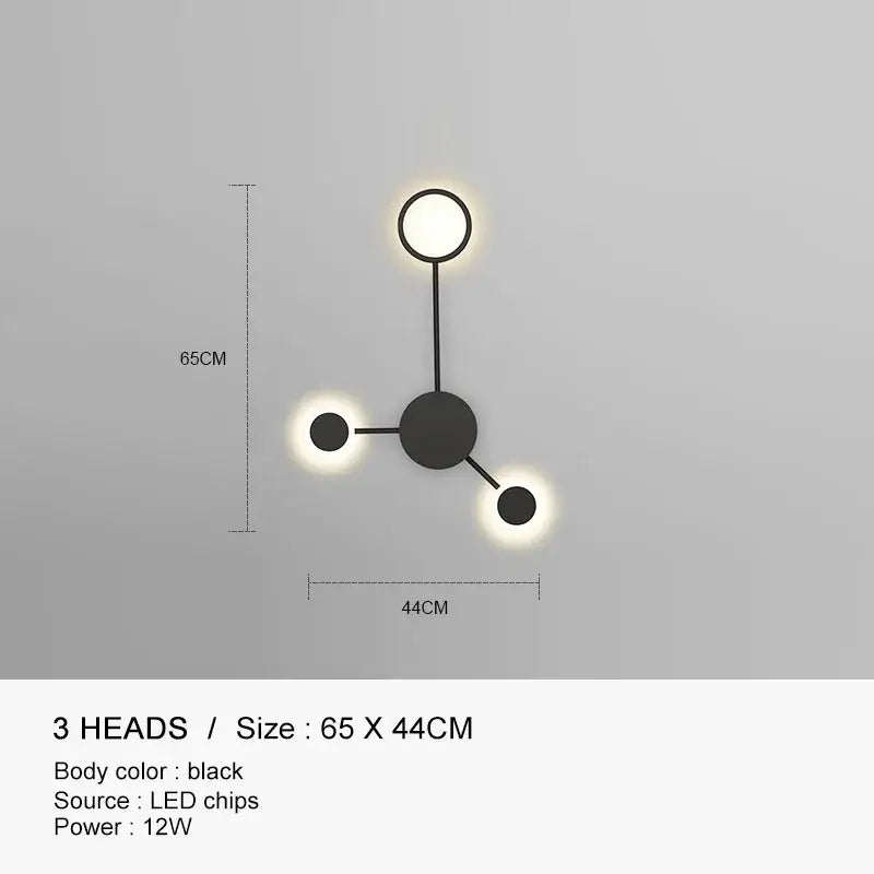 DecorBites™ Black Gold LED Wall Lamp for Indoor Bedroom Living Room Stairs Bar
