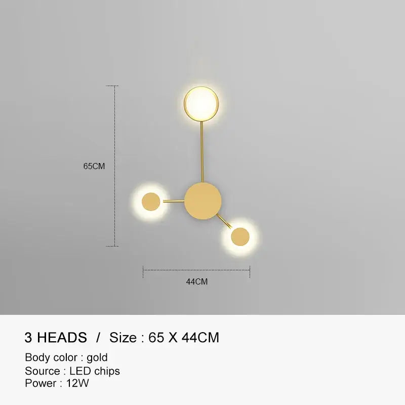 DecorBites™ Black Gold LED Wall Lamp for Indoor Bedroom Living Room Stairs Bar