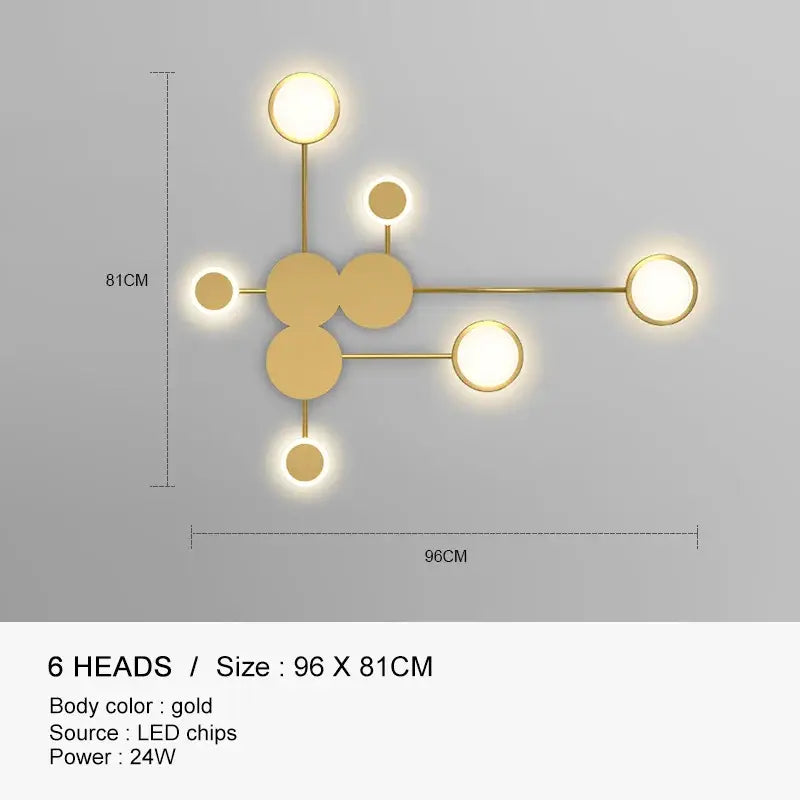 DecorBites™ Black Gold LED Wall Lamp for Indoor Bedroom Living Room Stairs Bar