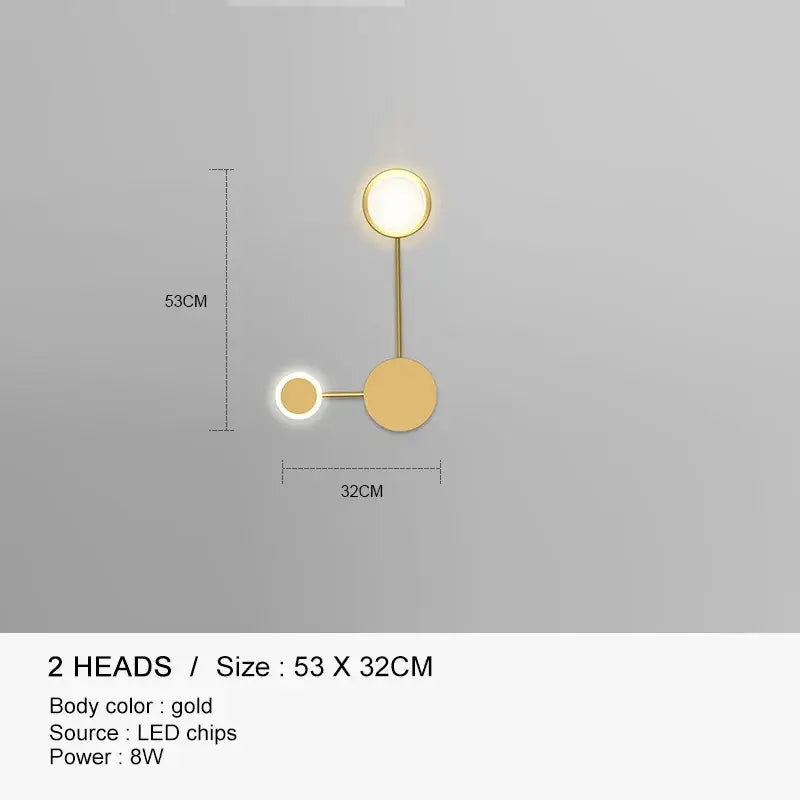 DecorBites™ Black Gold LED Wall Lamp for Indoor Bedroom Living Room Stairs Bar
