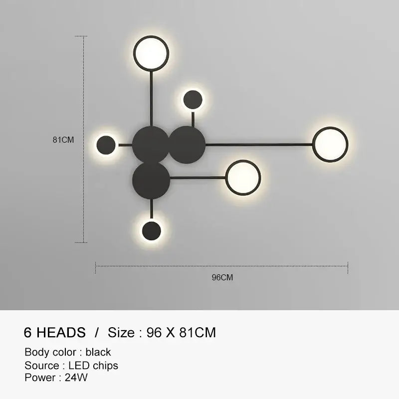 DecorBites™ Black Gold LED Wall Lamp for Indoor Bedroom Living Room Stairs Bar