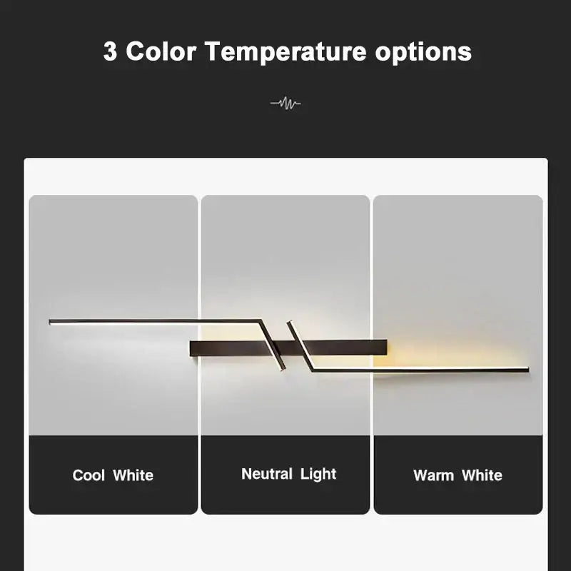 أضواء جدار DecorBites™ السوداء والذهبية LED: مصباح جداري عصري لخلفية التلفاز، غرف النوم، والسلالم