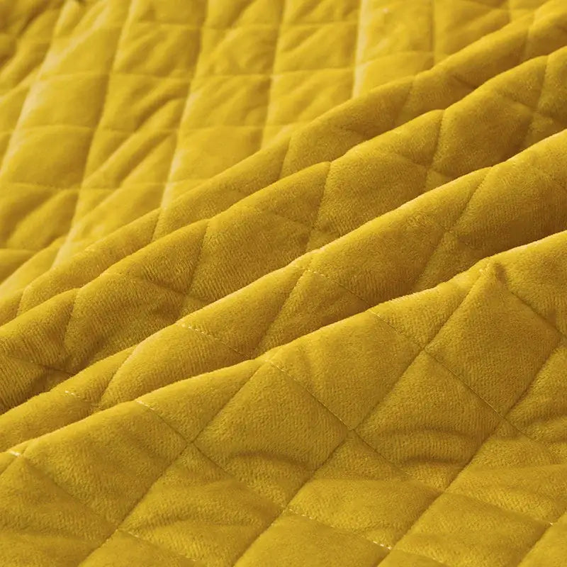DecorBites™ Black Gold Luxury Crystal Velvet Bedding Set with Quilted Embroidery & Ruffles
