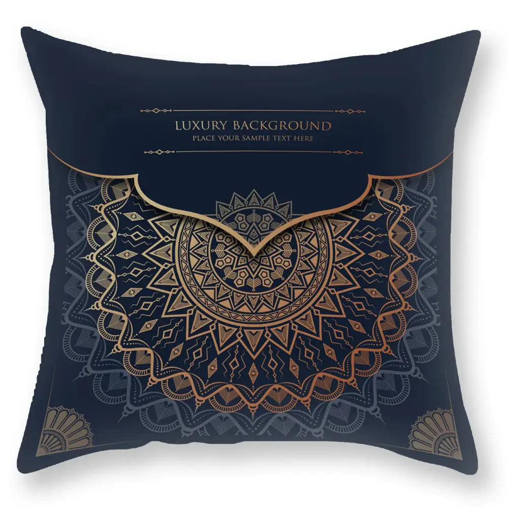 DecorBites™ Black Gold Mandala Luxury Printed Pillowcase §
