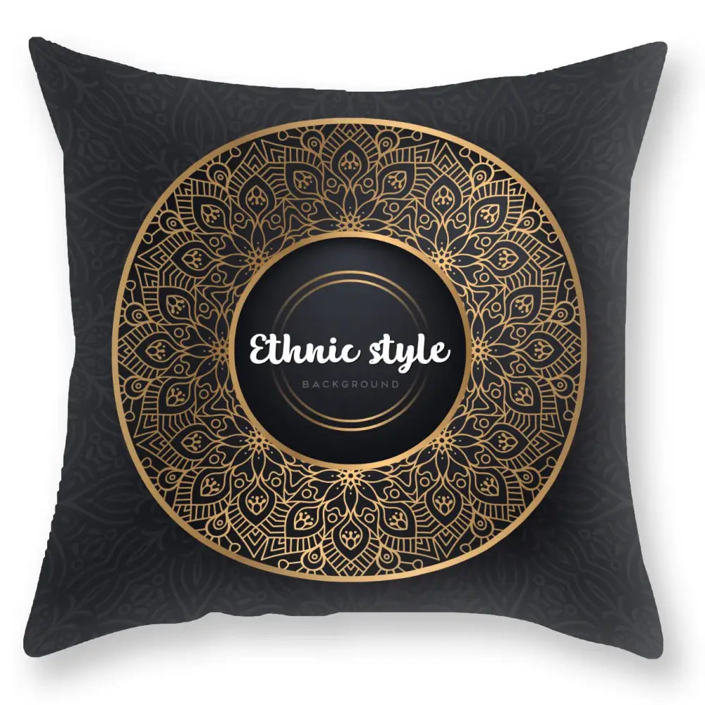 DecorBites™ Black Gold Mandala Luxury Printed Pillowcase §