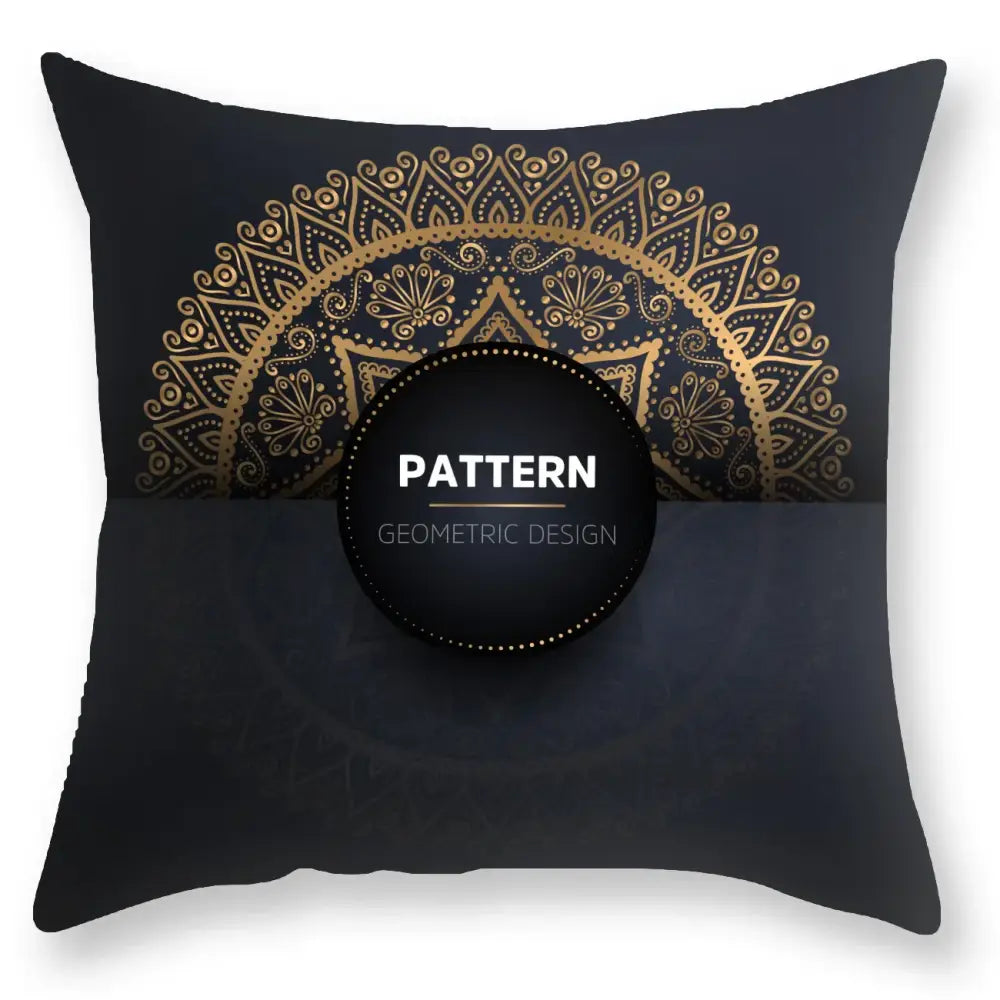 DecorBites™ Black Gold Mandala Luxury Printed Pillowcase §
