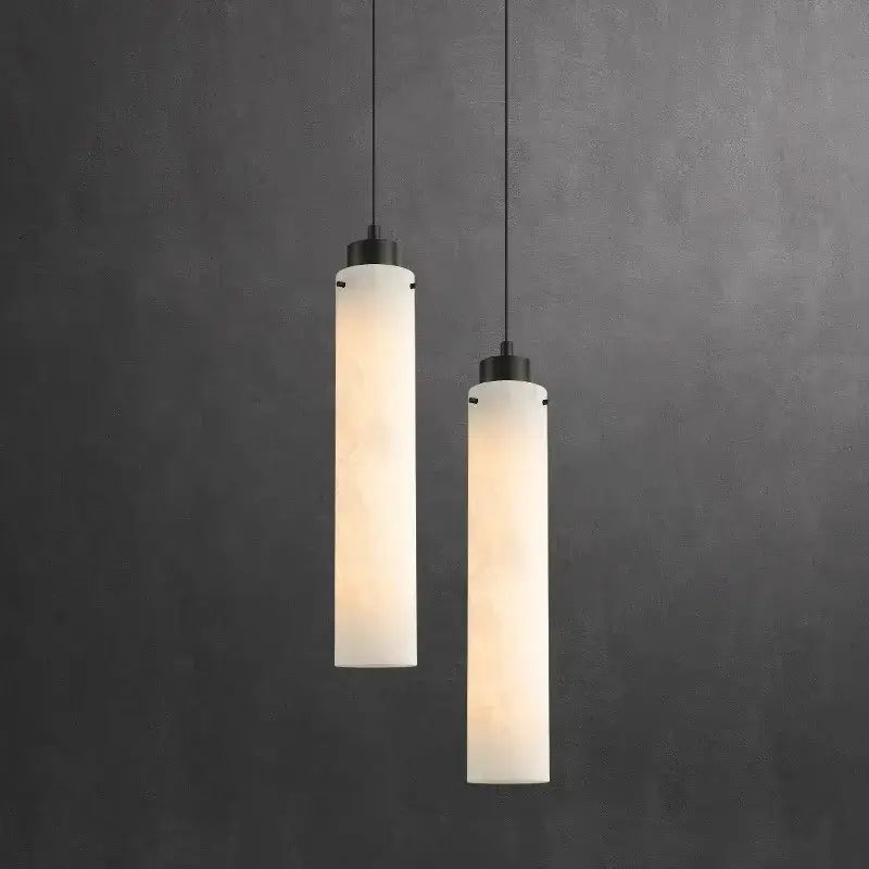 DecorBites™ Black Gold Marble Cylinder Pendant Light for Modern Home Decor