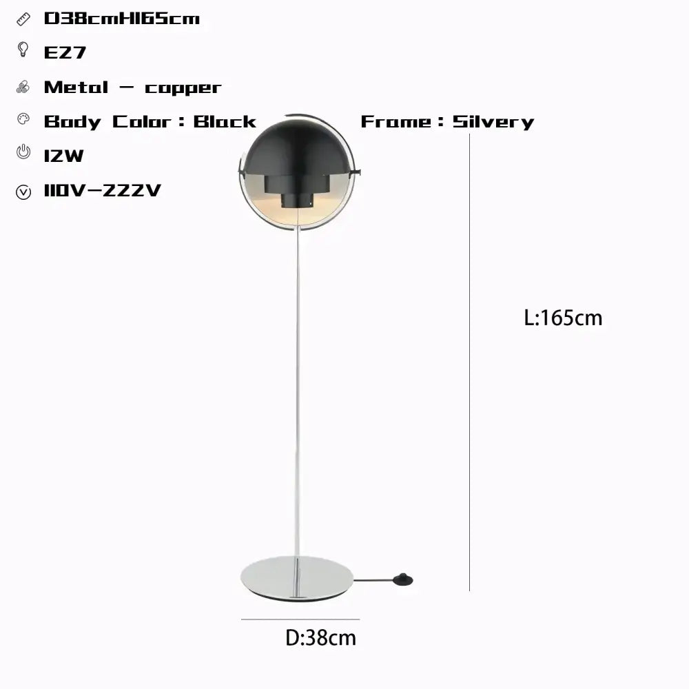 DecorBites™ Black Gold Metal Floor Lamp for Modern Living Room and Bedroom Décor