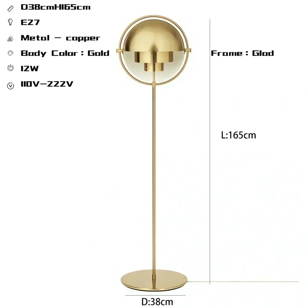 DecorBites™ Black Gold Metal Floor Lamp for Modern Living Room and Bedroom Décor