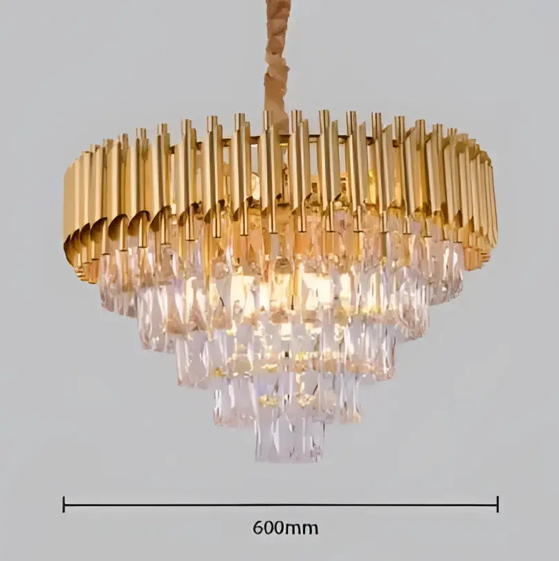ثريا LED معدنية ذهبية سوداء من DecorBites™ لغرفة المعيشة وغرفة الطعام، مصباح كريستال معلق حديث براق