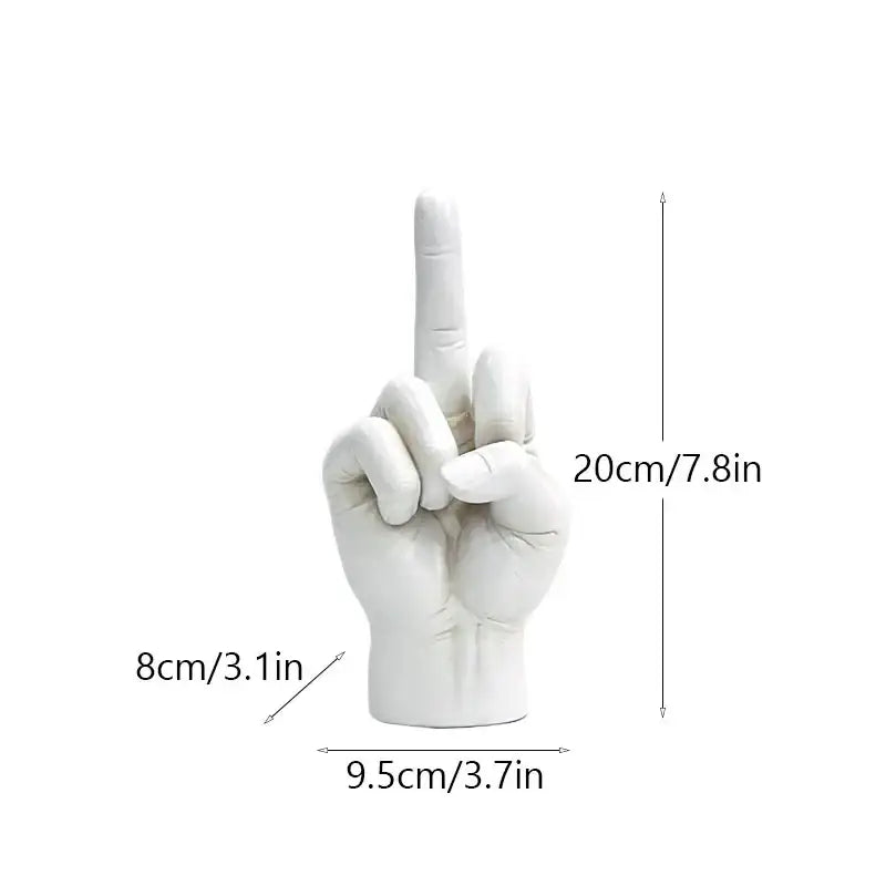 DecorBites™ Black Gold Middle Finger Sculpture: Modern Home Decor Figurine & Shelf Accessory