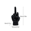 DecorBites™ Black Gold Middle Finger Sculpture: Modern Home Decor Figurine & Shelf Accessory