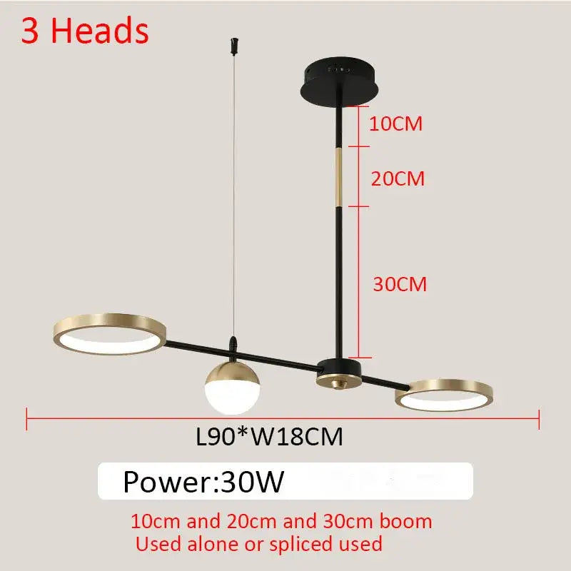 DecorBites™ Black Gold Minimalist Chandelier for Dining Room Home Decor