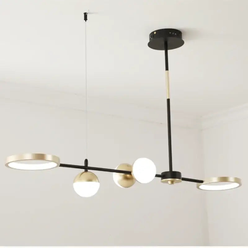 DecorBites™ Black Gold Minimalist Chandelier for Dining Room Home Decor