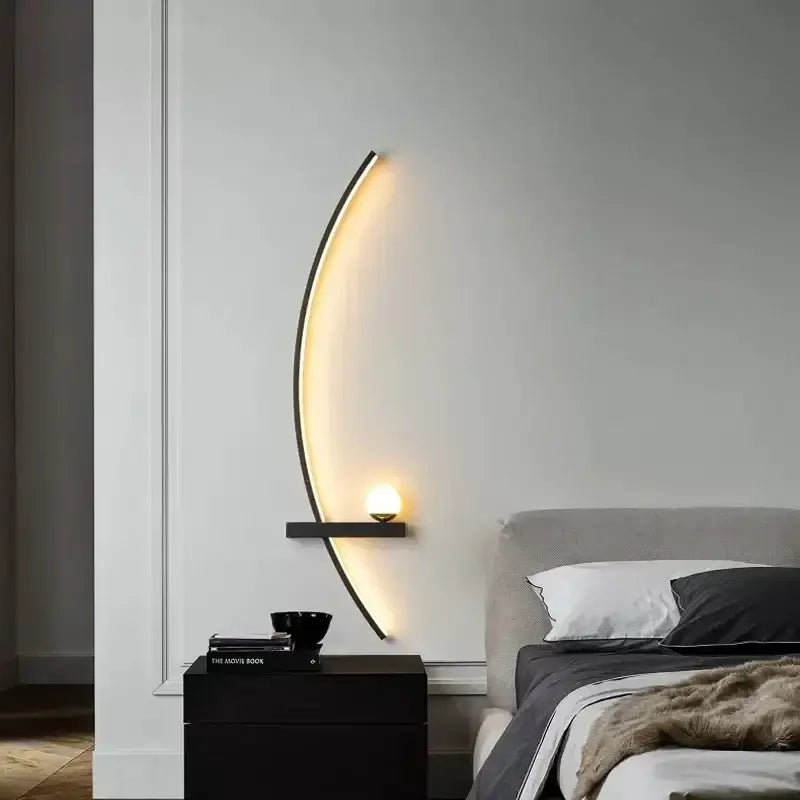 DecorBites™ Black Gold Modern Wall Sconce for Bedroom Study Home Indoor Lighting
