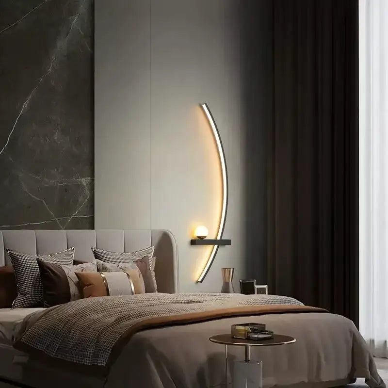 DecorBites™ Black Gold Modern Wall Sconce for Bedroom Study Home Indoor Lighting