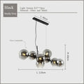 DecorBites™ Black Gold Molecule Glass Ball Chandelier Modern Loft Lamp Living Room Kitchen Island Light