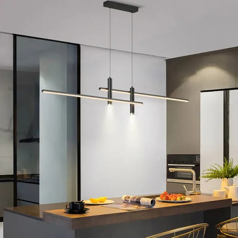 DecorBites™ Black Gold Nordic LED Pendant Chandelier for Dining Table - Modern Minimalist Design