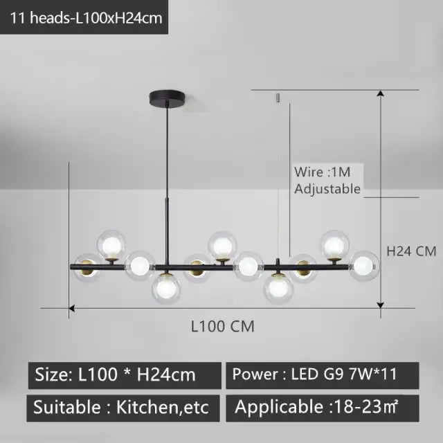 DecorBites™ Black Gold Nordic Pendant Chandelier for Dining Kitchen Living Bedroom Lighting