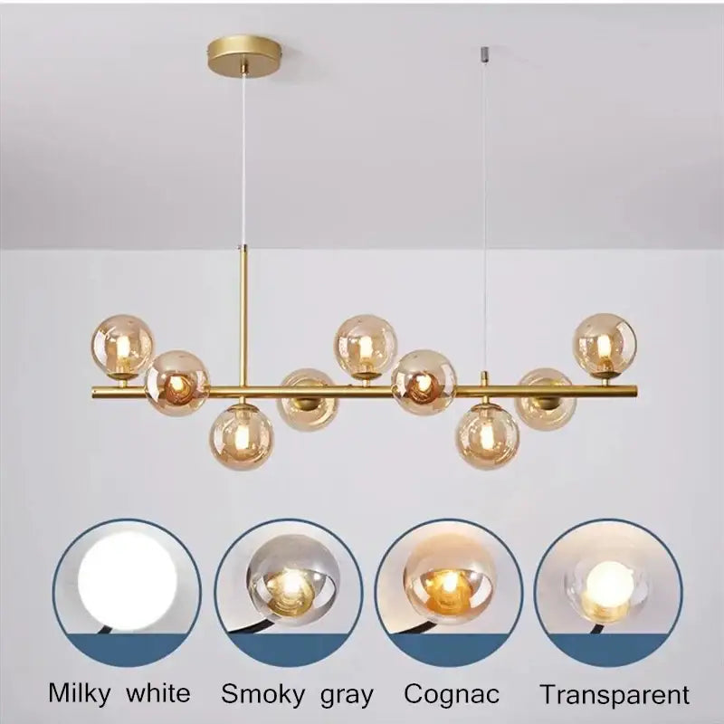 DecorBites™ Black Gold Nordic Pendant Chandelier for Dining Kitchen Living Bedroom Lighting