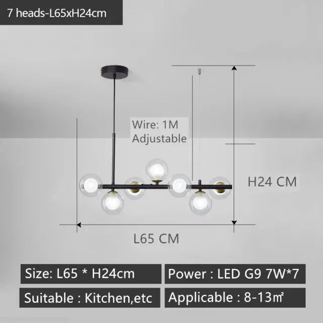 DecorBites™ Black Gold Nordic Pendant Chandelier for Dining Kitchen Living Bedroom Lighting